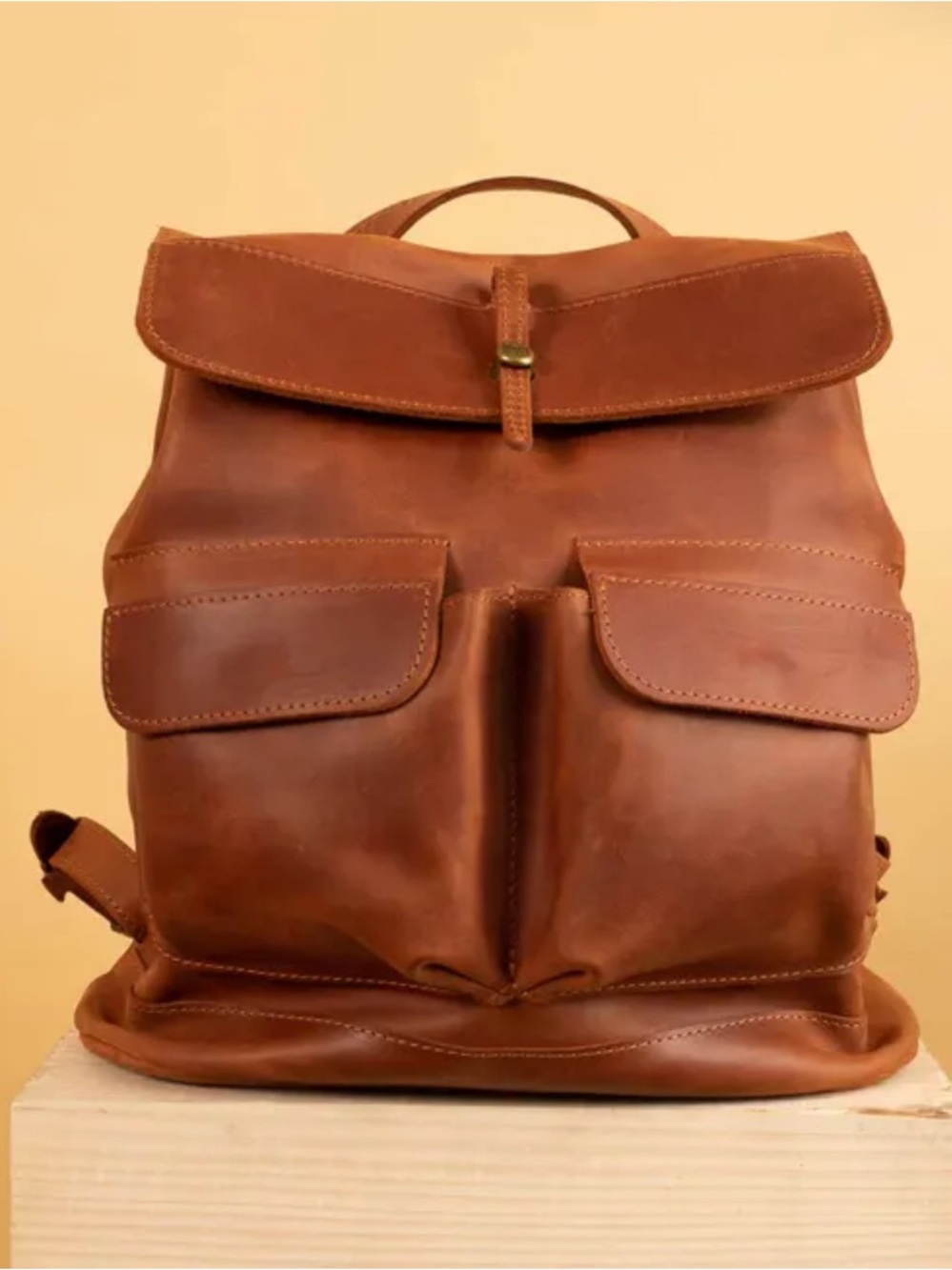 Brown Leather Backpack